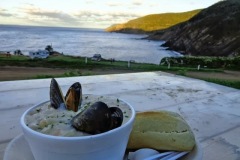 seafood chowder at the chowder hut restaurant meat cove