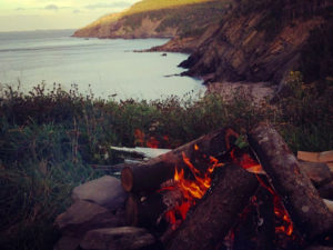Evening Fire Meat Cove Campground
